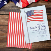 Red White Blue Whimsical Fun Vierde juli vlag Kaart