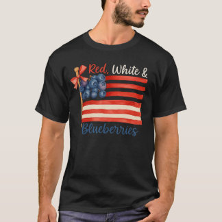 Red White Blueberries American Flag PNG Blueberry  T-shirt