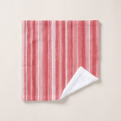 Red White Blush Pink Stripes Bad Handdoek (Wasdoekje)