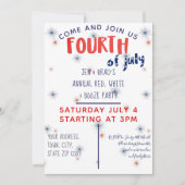 Red White & Booze Uitnodiging vierde juli (Voorkant)