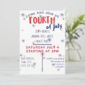 Red White & Booze Uitnodiging vierde juli (Staand voorkant)