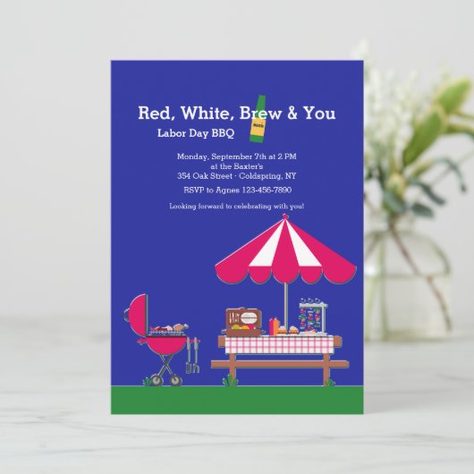 Red White Brew & You Invitation (Debout devant)