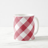 Red White Buffalo Check Coffee Mok (Voorkant rechts)
