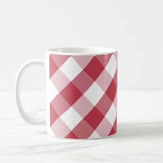 Red White Buffalo Check Coffee Mok (Links)