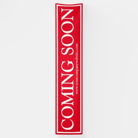Red White Business Bientôt Bannière de site Web (Vertical)