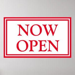 Red White Business nu open Poster