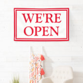Red White Business We zijn open banner (Insitu)