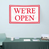 Red White Business We zijn open banner (Beurs)