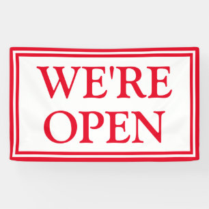 Red White Business We zijn open banner