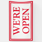 Red White Business We zijn open banner (Verticaal)