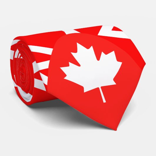 Red White Canadian Maple Abstract Pattern. Stropdas (Opgerold)
