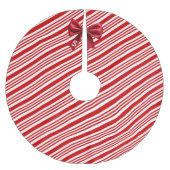 Red White Candy Cane Diagonal Stripes Bow Kerstboom Rok (Voorkant)