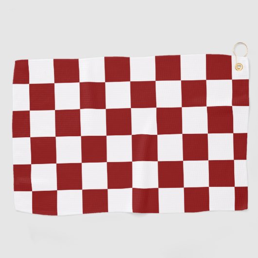 Red White Checker Golfhanddoek (Horizontaal)