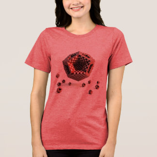 Red & White Checkerboard Geometric Objects Tri-Blend Shirt