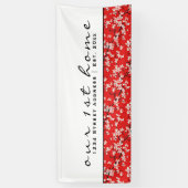 Red & White Cherry Blossom | Eerste thuisbasis Spandoek (Verticaal)