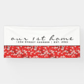 Red & White Cherry Blossom | Eerste thuisbasis Spandoek (Horizontaal)
