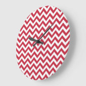 Red White Chevron Pattern Grote Klok (Hoek)