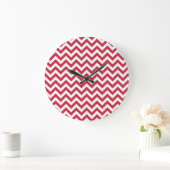 Red White Chevron Pattern Grote Klok (Huis)