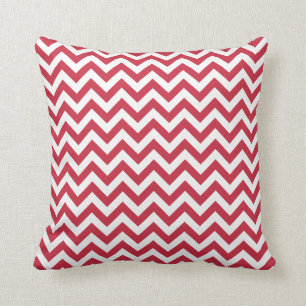 Red White Chevron Pattern Kussen