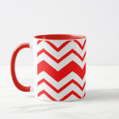 Red White Chevron Zigzag Pattern Design  Mok (Links)