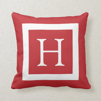 Red White Custom Monogram Kussen