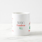 Red & White Cute Cat Custom Name Merry Christmas  Koffiemok (Center)