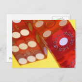 Red White Dice Briefkaart (Voorkant / Achterkant)