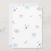 Red White & Due 4 juli Baby shower Uitnodiging (Achterkant)