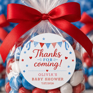 Red White & Due Favor Stickers
