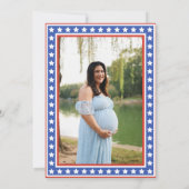 Red White & Due Stars 4 juli Baby shower Kaart (Achterkant)