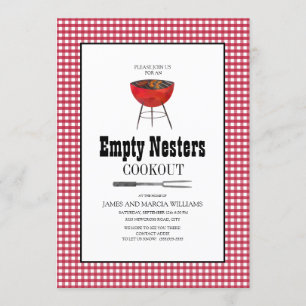 Red White Empty Nesters Cookout Barbecue Kaart