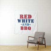 Red White en BBQ Funny 4 juli Wandkleed (In situ)
