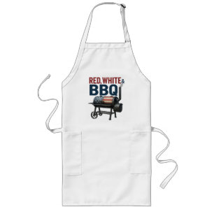 Red White en BBQ Patriotic American Flag Smoker Lang Schort