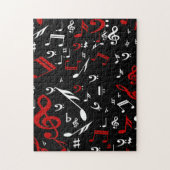 Red White en Black Musical Notes Legpuzzel (Verticaal)