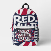 Red White en Blue America Bedrukte Rugzak (Voorkant)