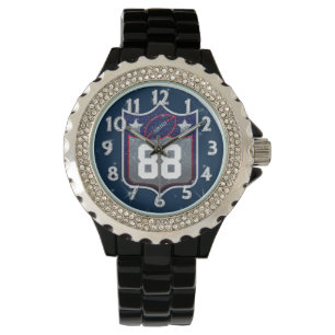 Red White en Blue American Football Team Sports Horloge