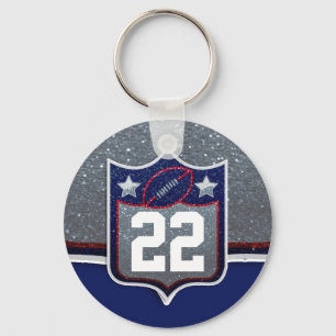 Red White en Blue American Football Team Sports Sleutelhanger