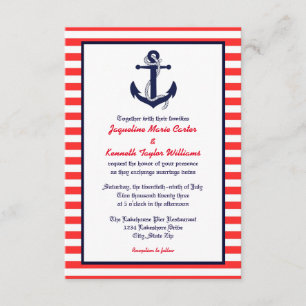 Red White en Blue Anchor - 3x5 Weddenschap Kaart