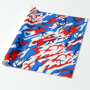 Red White en Blue Camo Cadeaupapier