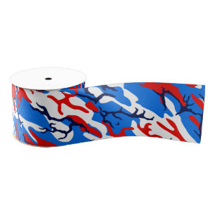 Red White en Blue Camo Grosgrain Lint
