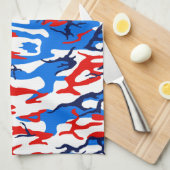 Red White en Blue Camo Theedoek (Quarter Fold)