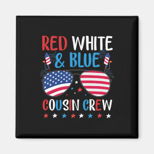 Red White en Blue Cousin Crew 4 juli Magneet