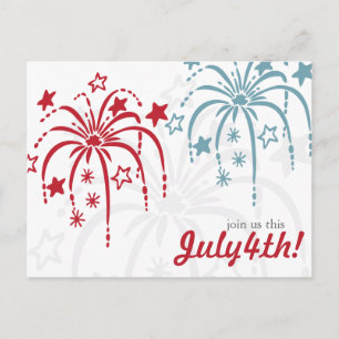 Red White en Blue Fireworks, 4 juli Briefkaarten