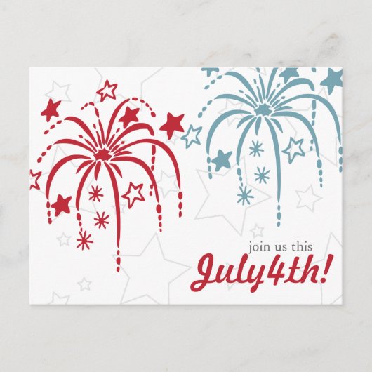 Red White en Blue Fireworks, 4 juli Briefkaarten (Voorkant)