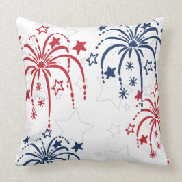 Red White en Blue Fireworks, 4 juli Pillow Kussen