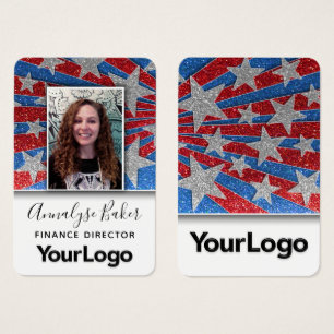 Red White en Blue Glitter Elected USA Visitekaartje
