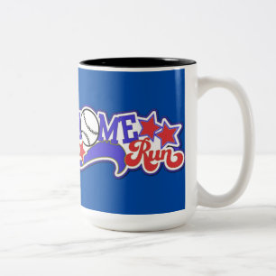 Red White en Blue Home Run Baseball-Mok Tweekleurige Koffiemok