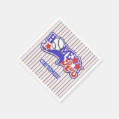 Red White en Blue Home Run Baseball Striped Napkin Servetten (Hoek)