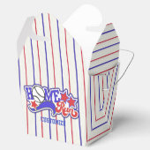 Red White en Blue Home Run Baseball Striping Box Bedankdoosjes (Geopend)