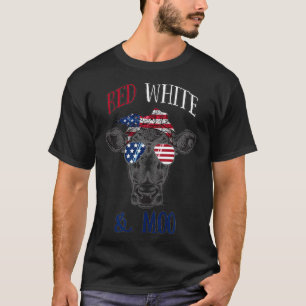 Red White en Blue Koe American Flag Heifer T-shirt